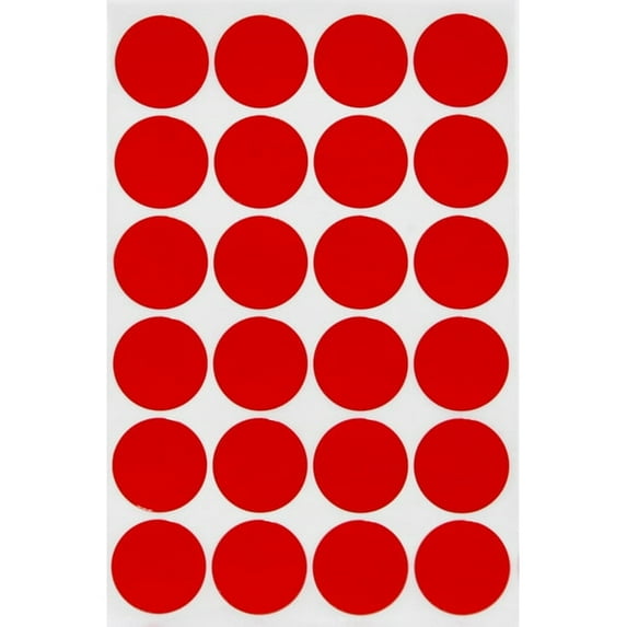 Royal Green Colored dots Stickers - Red Color Coding Labels 25mm - 600 Pack