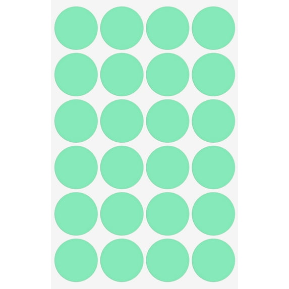 Royal Green Dot Sticker 1 inch Colored Labels - Round Stickers Pastel Green 25mm - 1200 Pack