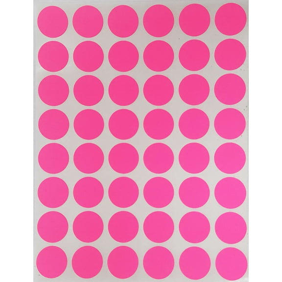 Royal Green Dot Sticker 11/16" Inch (17mm) Colored Labels in Neon Pink - 2400 Pack