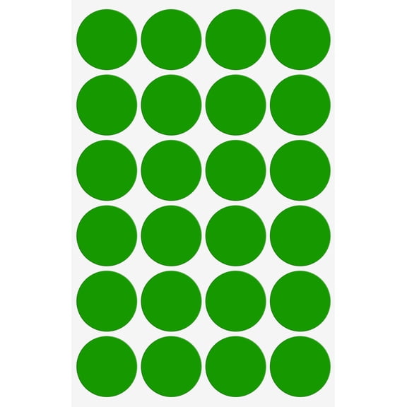 Royal Green Dot Sticker Colored Labels - Round Stickers Green 25mm - 120 Pack