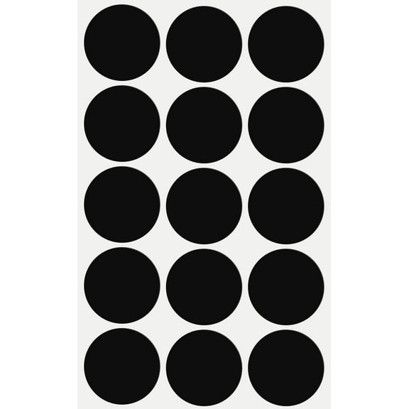 Royal Green Dot Sticker Organizing Labels 30mm - Color Coding Labels 1.25 in, 25 Sheets, Black - 375 Pack