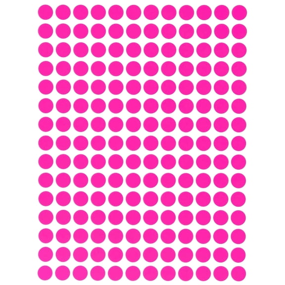 Royal Green Dot Sticker ¼” inch 8mm ( 5/16 ) Colored Labels in Neon Pink - 9000 Pack