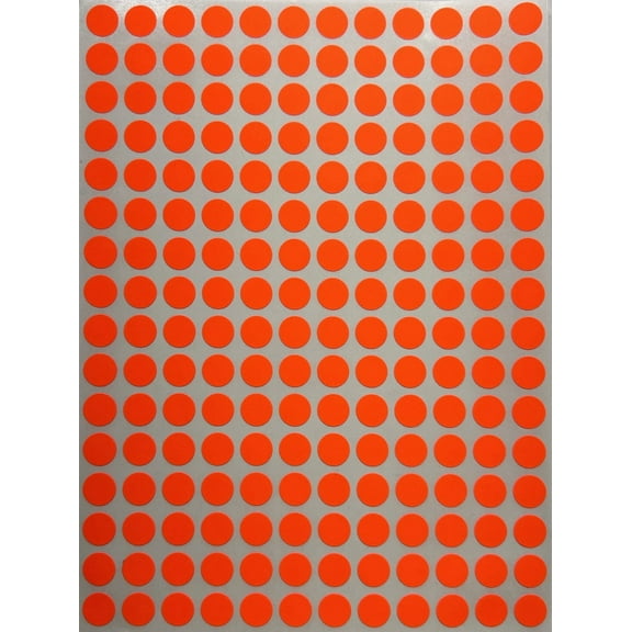 Royal Green Dot Sticker ¼” inch 8mm (5/16) Colored Labels in Neon Red - 900 Pack