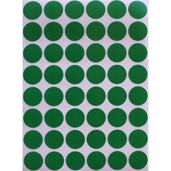 Royal Green Dot Stickers 11/16" Inch (17mm) Color Coding Labels in Green - 2400 Pack