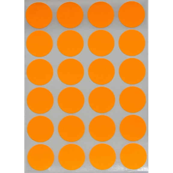 Royal Green Dot Stickers Colors for Inventory and Labeling 1 inch - Bright Neon Orange Colored Labels 25mm - 600 Pack