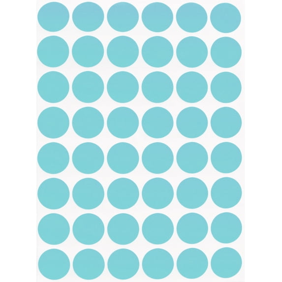 Royal Green Dot Stickers Labels 11/16" Inch (17mm) Circle Sticker Label in Light Blue - 2400 Pack