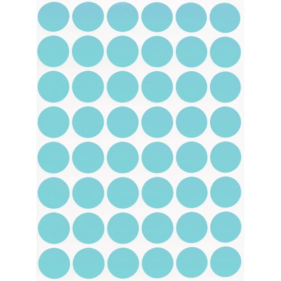 Royal Green Dot Stickers Labels 11/16" Inch (17mm) Circle Sticker Label in Light Blue - 2400 Pack