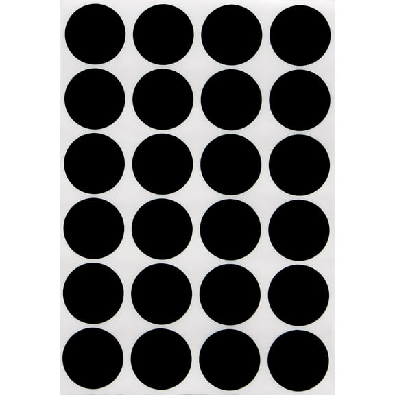 Royal Green Dot Stickers Labels - Black Circle Sticker 25mm - 120 Pack