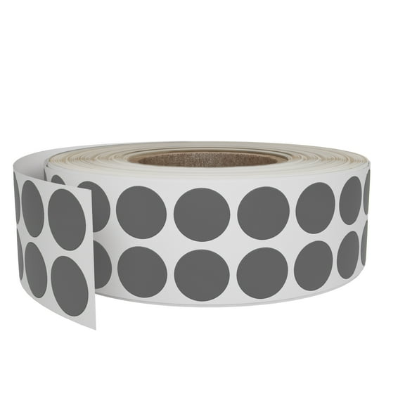 Royal Green Dot Stickers Roll (11/16 inch) Inventory Labels in Grey 17mm  - 1220 Pack