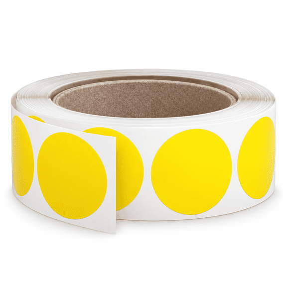 Royal Green Dots Stickers 1.25 inch Permanent Labels Yellow 30mm - 1000 Pack