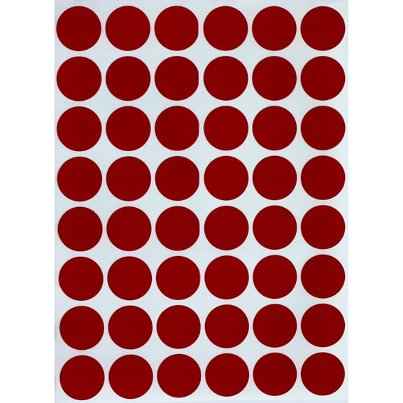 Royal Green  Dots Stickers Labels 3/4 inch Colored Stickers 17 mm (11/16) inch in Red Velvet - 336 Pack