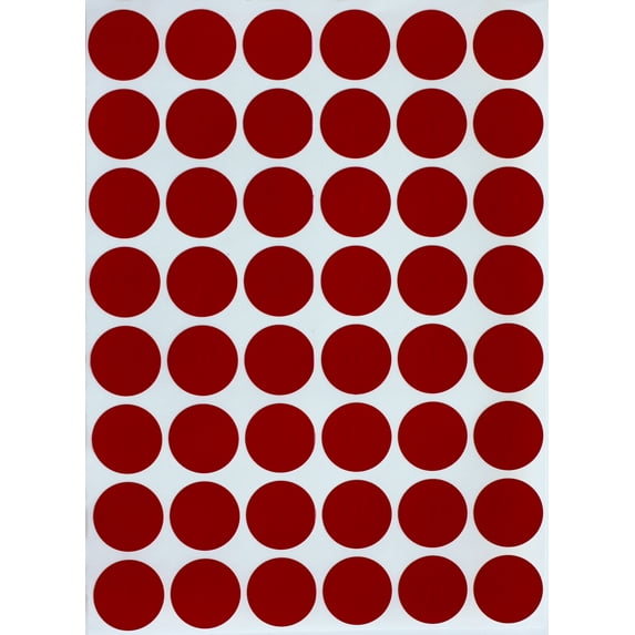 Royal Green Dots Stickers Labels 3/4 inch Colored Stickers 17 mm (11/16) inch in Red Velvet - 336 Pack