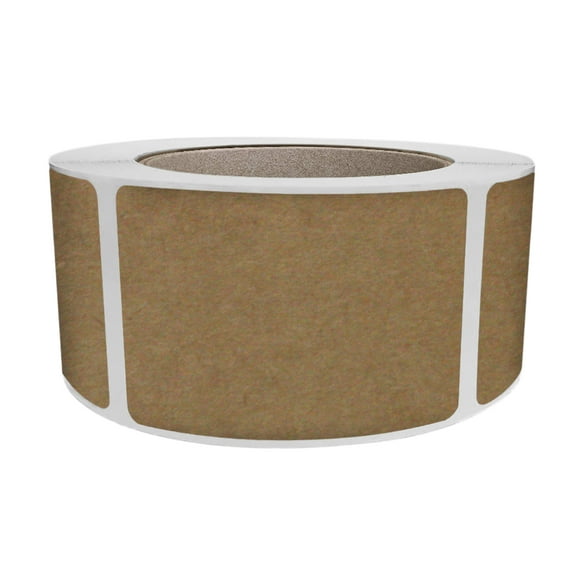 Royal Green Gift Label Blank Stickers 3x2 inch (76mm x 51mm) Rectangular Kraft Sticker Roll - 500 Pack