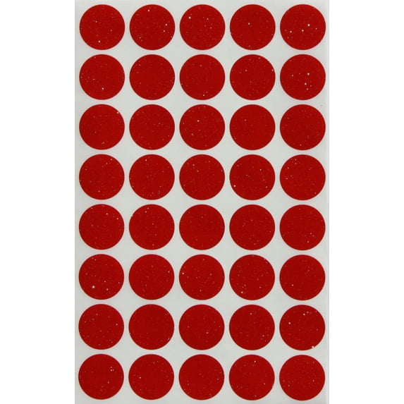 Royal Green Glitter Dot Stickers 3/4 Diameter 19mm Red Circle Sticker 0.75 inch - Wedding Invitations Seals - 200 Pack