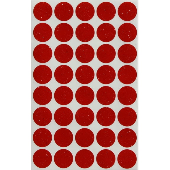 Royal Green Glitter Dot Stickers 3/4 Diameter 19mm Red Circle Sticker 0.75 inch - Wedding Invitations Seals - 200 Pack