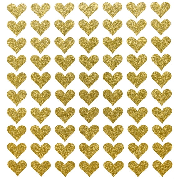 Royal Green Glitter Heart Sticker 3/4 inch Gold Labels for Stationery, Invitations, Party Favors Boxes, Gooodie Bags, and Crafts 19mm - 560 Pack