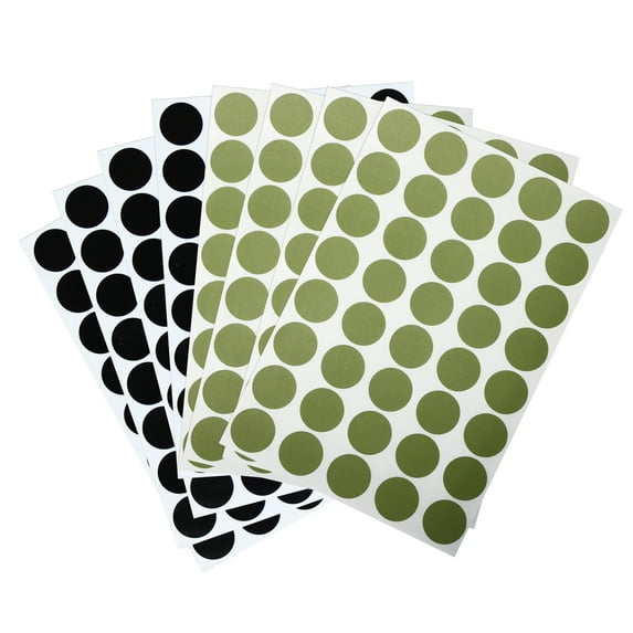 Royal Green Halloween Spooky Eyes Dots Stickers for Arts and Crafts Black and Olive - 320 Pack