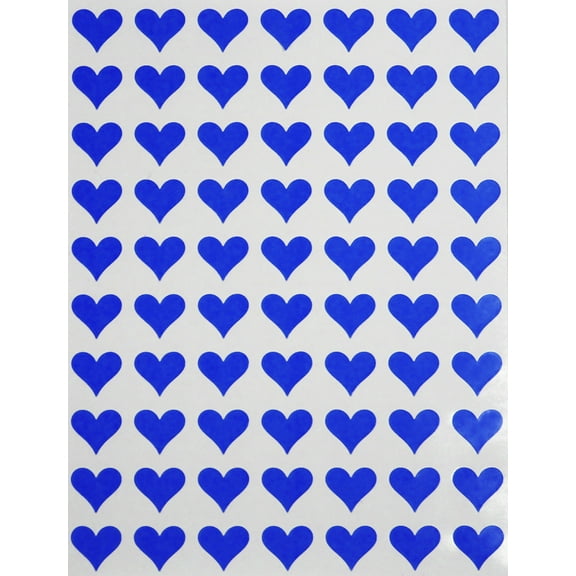 Royal Green Heart Label Sticker for Invitation Seals 1/2" (0.5 inch) Blue Heart Stickers for Gift Packaging, Boxes and Bags - 1050 Pack