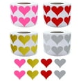 thumbnail image 1 of Royal Green Heart Label Stickers 19mm 3/4 inch Rolls in 4 Colors, Gold, Silver, Red and Pink - 4800 Pack, 1 of 7