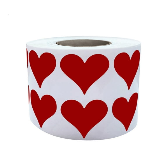 Royal Green Heart Labels 3/4" inch for Scrapbooking, Crafting, Mother's Day, and Valentine's Day 19mm Red Velvet Hearts Sticker Roll - 1200 Pack