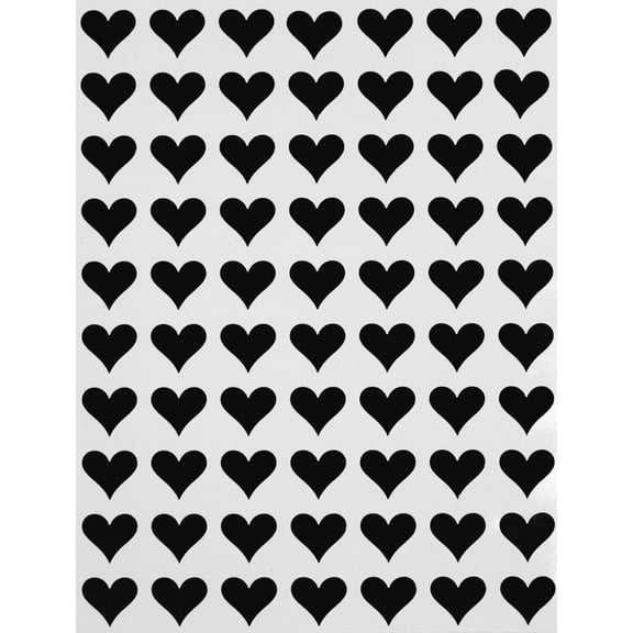 Royal Green Heart Sticker 0.5 inch 1/2 - Heart Gift Labels Black Stickers for Stationery and Decoration (13mm) - 1050 Pack