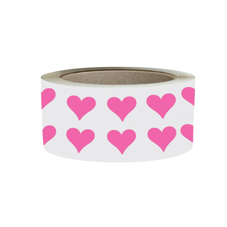 Royal Green Heart Sticker Embellishments for Arts, Crafts, Party Supplies,  and Scrapbooking 13mm (0.5 inch) Pastel Pink Label Roll 1/2 inch - 1250  Pack 