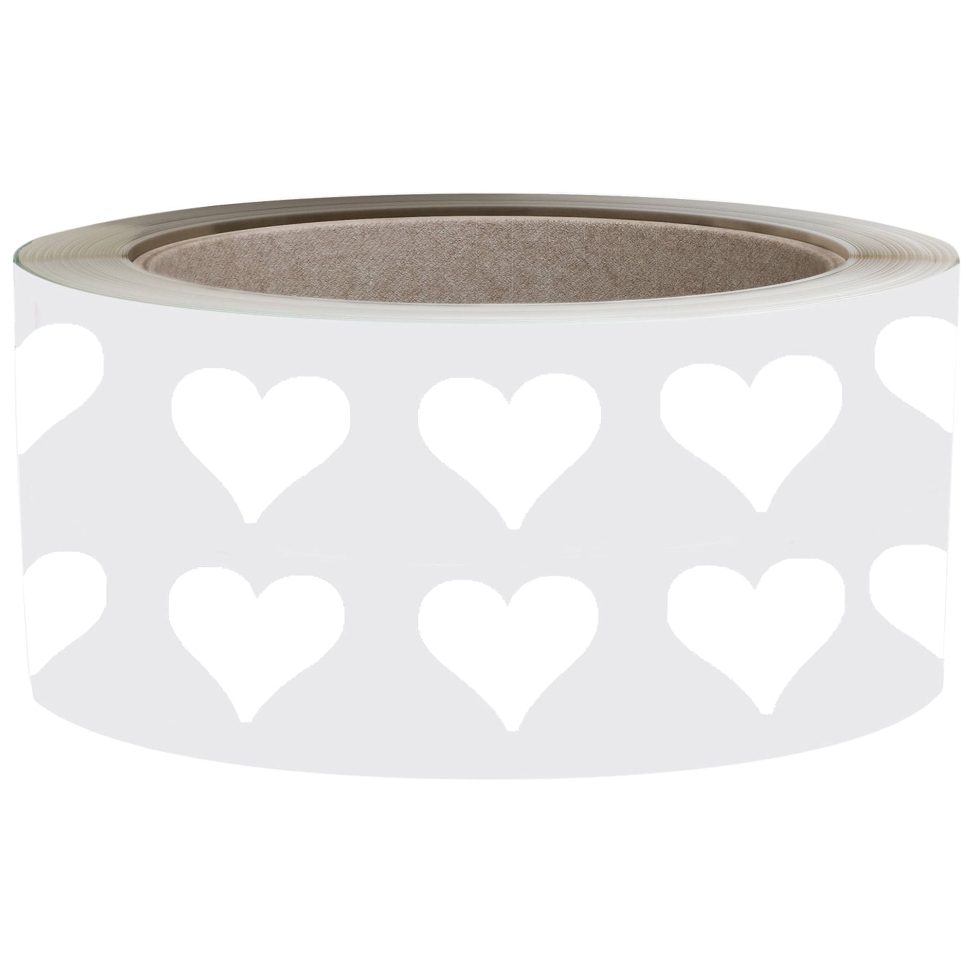 Royal Green Heart Sticker Embellishments for Arts, Crafts, Party Supplies,  and Scrapbooking 13mm (0.5 inch) White Label Roll 1/2 inch - 1250 Pack 