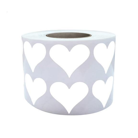 Royal Green Heart Stickers Roll 3/4 inch aprox Pastel Purple Self Adhesive Labels - 1200 Pack