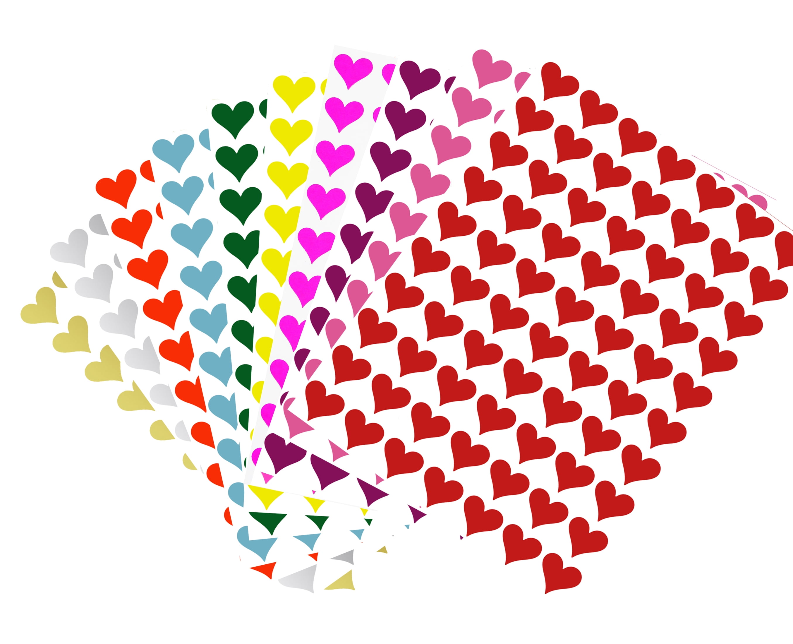 100-500Pcs 1Inch Heart Shape Stickers 8 Kinds of Pattern Love Valentine's  Day Gift Wrap Sticker