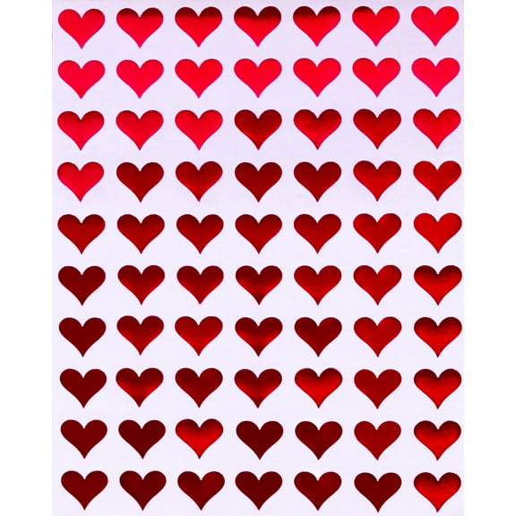 Royal Green Hearts Stickers for Decoration 1/2 inch Label for Arts, Crafts,and Party Supplies, in Metallic Red 1050-Pack
