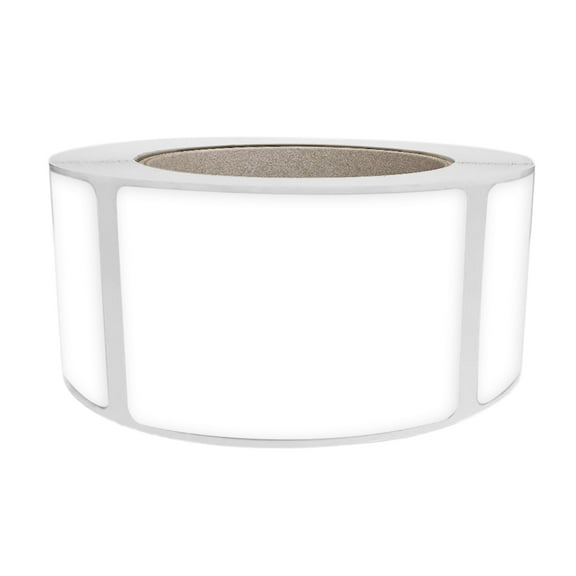 Royal Green ID Labels Sticker Permanent Adhesive 3x2 inch (76mm x 51mm) Rectangular White Sticker Roll - 500 Pack