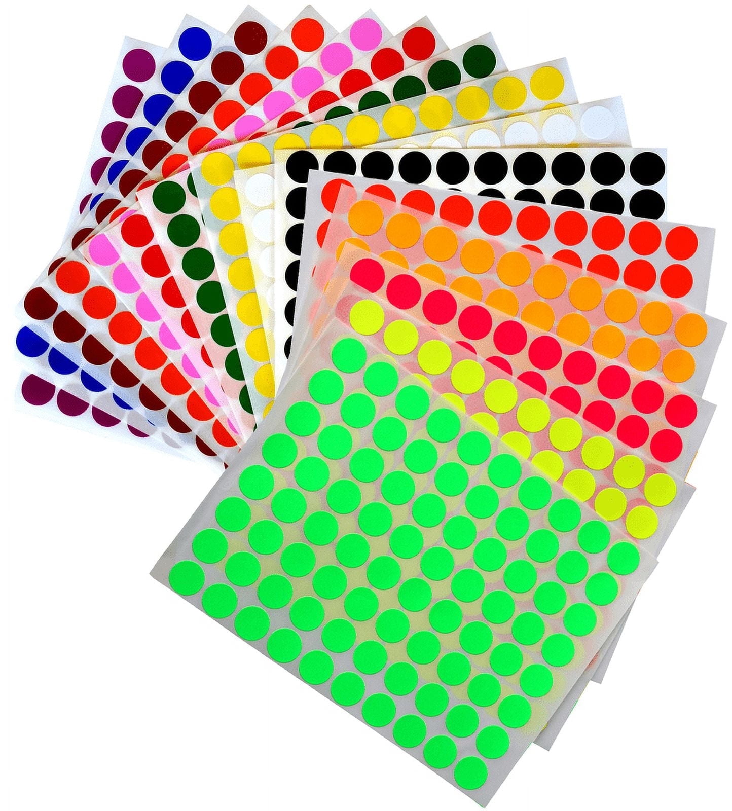 Random Dots Sticker Royal Green Kids Multicolored Round Dots ½ inch (0.5) Art, Crafts, and ...