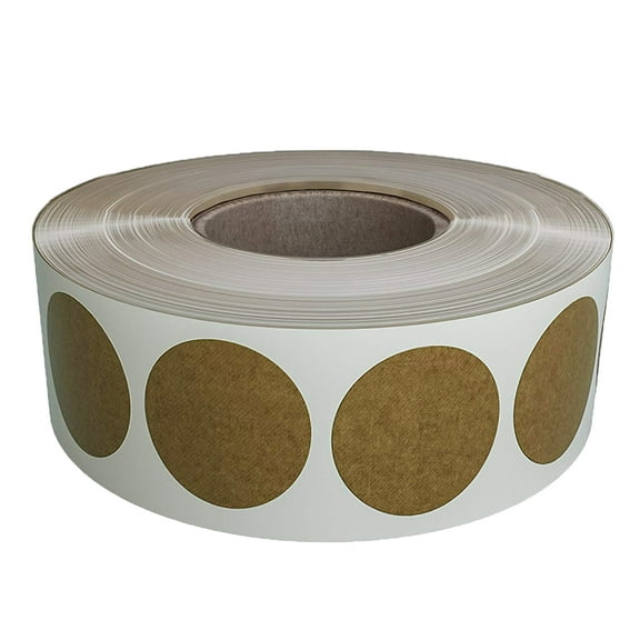 Royal Green Kraft Sticker Labels Rolls One Inch - 25mm -Round Label Dot 600 - Pack