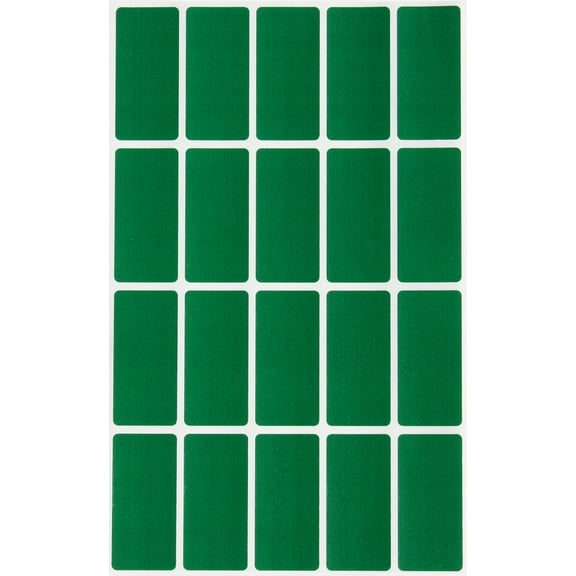 Royal Green Label Badge Stickers 1.57inch x 0.75 inch Rectangular Labels in Green (40mm x 19) - 100 Pack