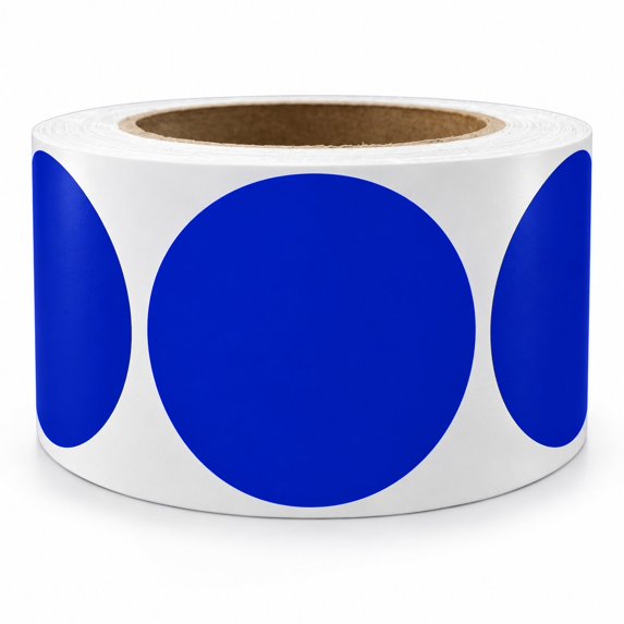 Royal Green Label Stickers Rolls 75mm - Permanent Adhesive Blue Labels 3 inch - 250 Pack