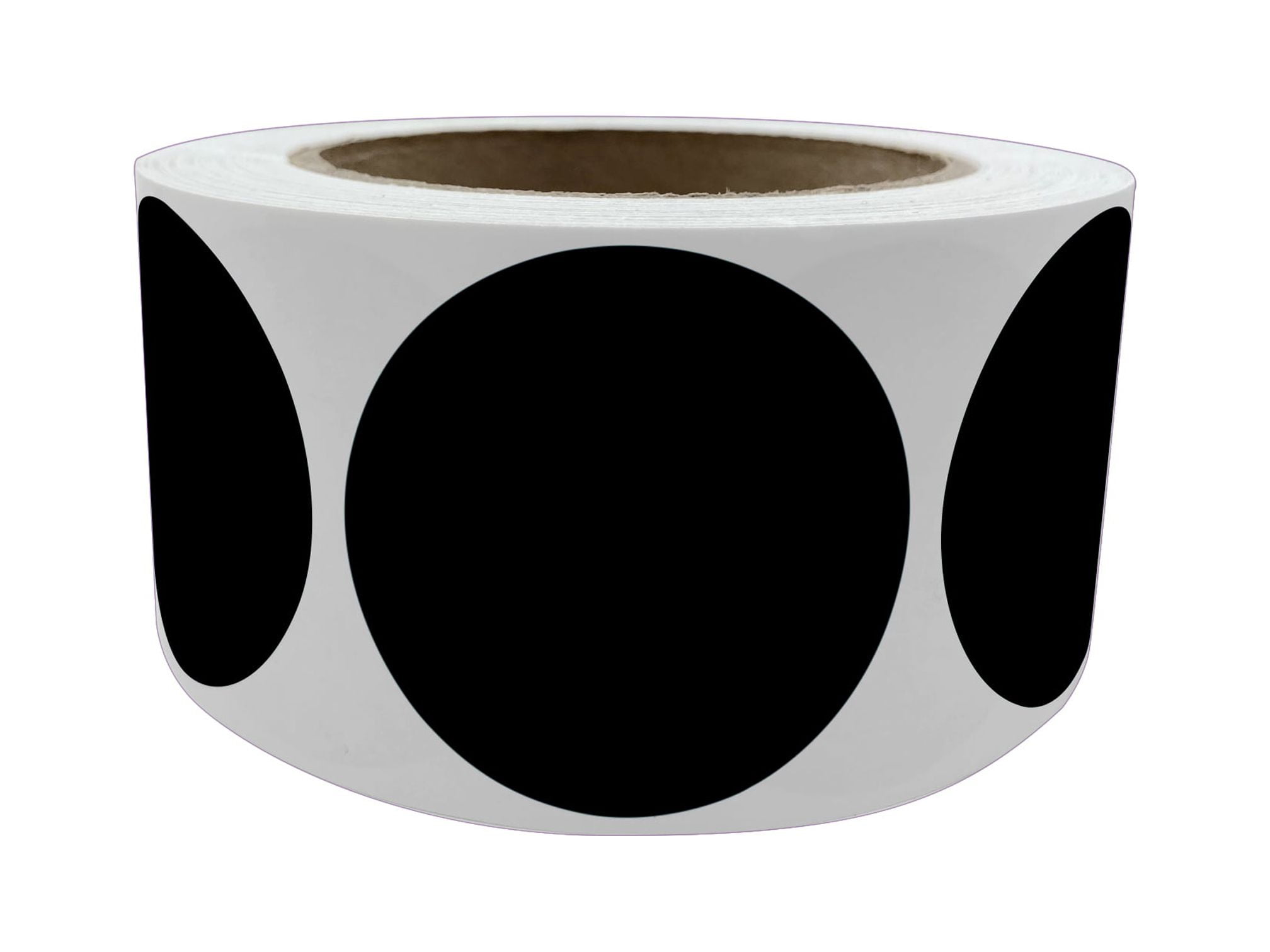 Royal Green Labels Black Dot Stickers Rolls 3 inch 250 Pack