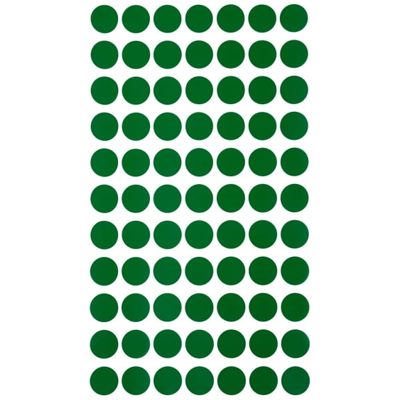 Royal Green Labels Removable Adhesive 15mm (Approx 5/8 inch 19/32) - Green Round Dot Stickers for Color Coding - 385 Pack