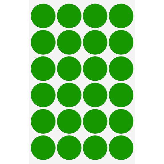 Royal Green Labels Round Stickers for Pricing and Inventory Green (1 inch) 25MM - 2400 Pack