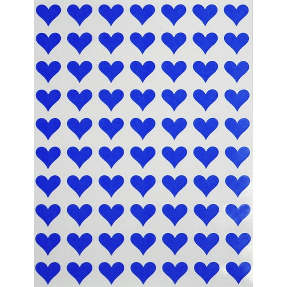 Royal Green Love Heart Sticker Labels in Blue - 1/2 inch (0.5 inch) 13mm Heart Stickers for Party Favors, Invitation Seals, Gift Packaging, Boxes and Bags - 350 Pack