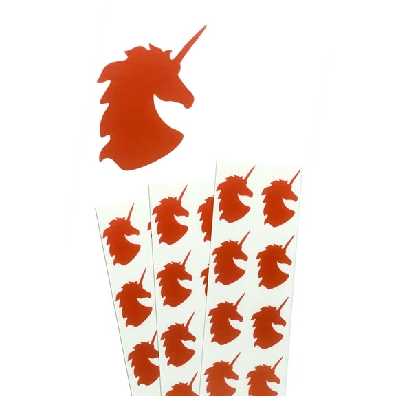 Royal Green Magical Unicorn Stickers for Gift Packaging, Party Favors, Gift Box, and Bags in Red - 120 Pack