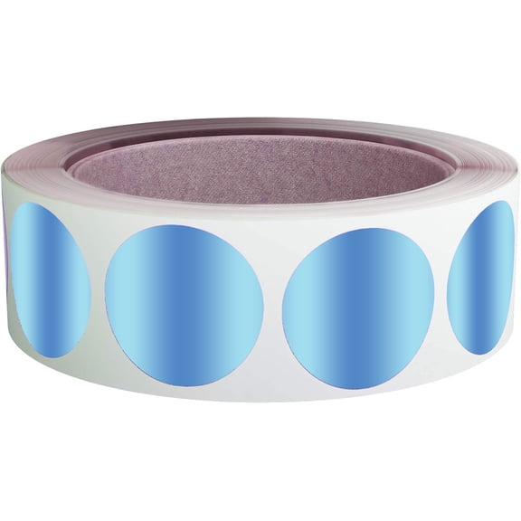 Royal Green Metalic Light Blue Round Circle Color Coding Stickers Dots - 1.5 inch Colored Label Roll Stickers 38mm - 600 Pack