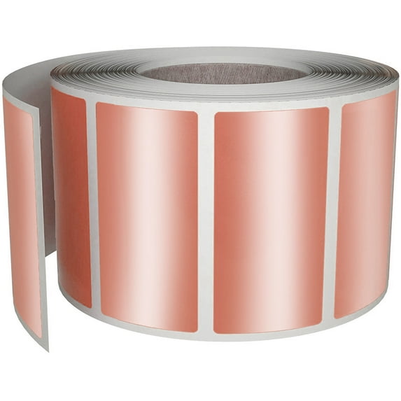 Royal Green Metallic Coding Sticker Roll Write On Labels 1.57" x 0.75" in Rose Gold, 500 Pack