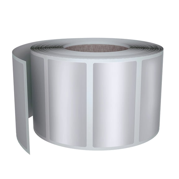 Royal Green Metallic Coding Sticker Roll Write On Labels 1.57" x 0.75" in Silver, 500 Pack