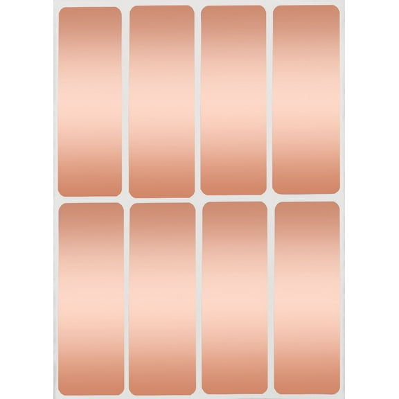 Royal Green Metallic Gift Label 3x1 (75mm x 25mm) Rose Gold Sticker Sheets - 40 Pack