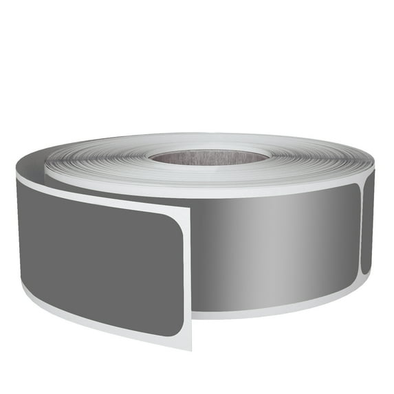 Royal Green Metallic Gift Labels 3X1 inch Sticker Roll in Silver (75mm x 25mm) - 250 Pack