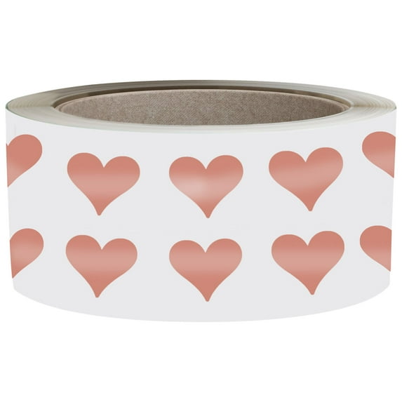 Royal Green Metallic Hearts Stickers 1/2 inch Rose Gold Labels for Arts, Crafts, Party Supplies, and Scrapbooking 13mm (0.5 inch) - 1250 Pack