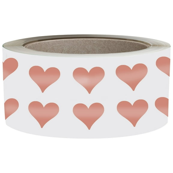 Royal Green Metallic Hearts Stickers 1/2 inch Rose Gold Labels for Arts, Crafts, Party Supplies, and Scrapbooking 13mm (0.5 inch) - 1250 Pack