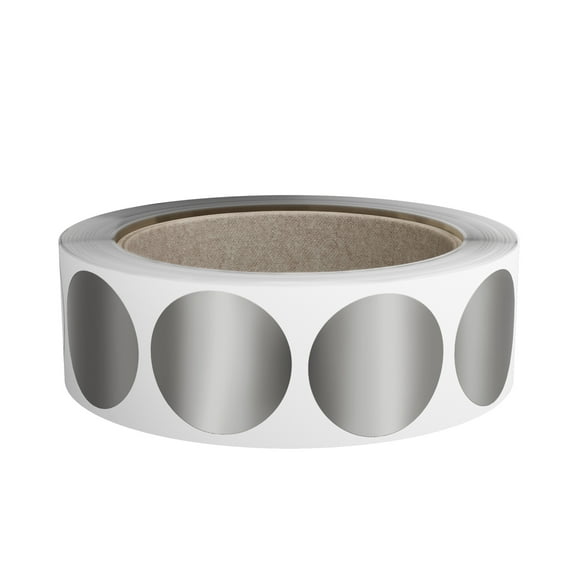 Royal Green Metallic Labels 30mm - Silver Sticker Roll 1.25 inch - 1000 Pack