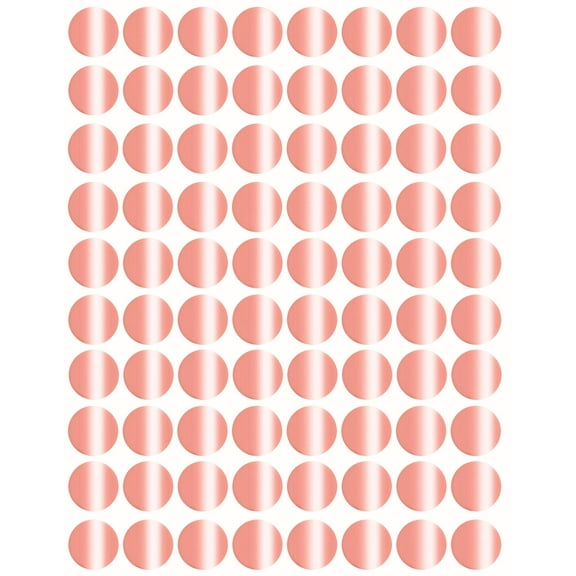 Royal Green Metallic Round Labels 1/2 inch Rose Gold Dots Stickers 0.5" (13mm) - 1200 Pack