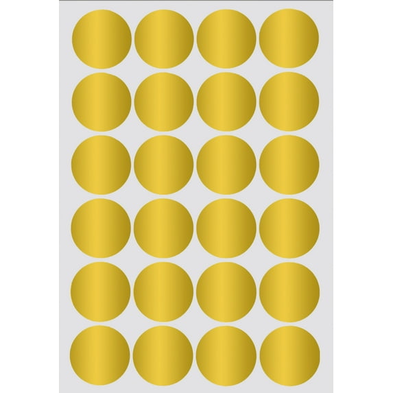 Royal Green Metallic Sticker Dots in Gold Label 1 inch - 360 pack